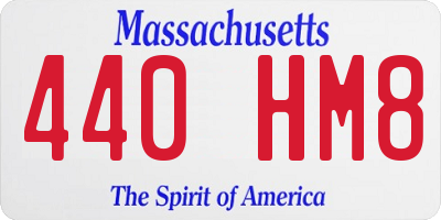 MA license plate 440HM8