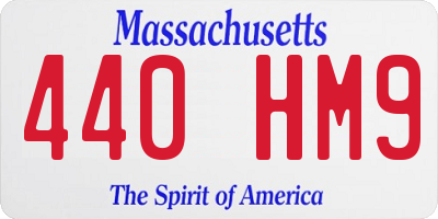 MA license plate 440HM9