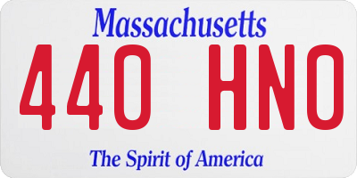MA license plate 440HN0