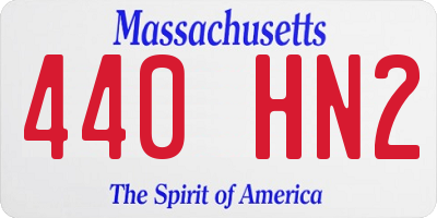 MA license plate 440HN2