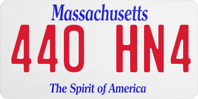 MA license plate 440HN4