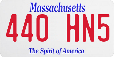 MA license plate 440HN5