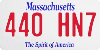 MA license plate 440HN7