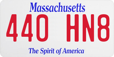 MA license plate 440HN8