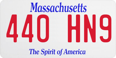 MA license plate 440HN9