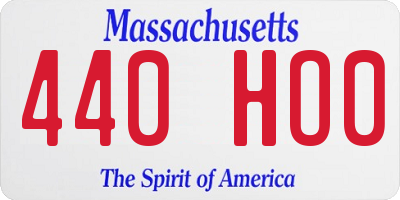 MA license plate 440HO0