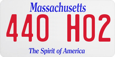 MA license plate 440HO2