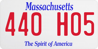 MA license plate 440HO5