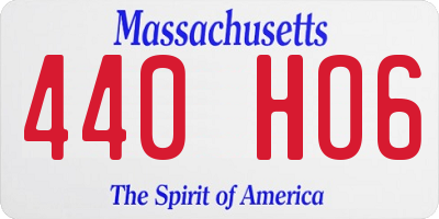 MA license plate 440HO6