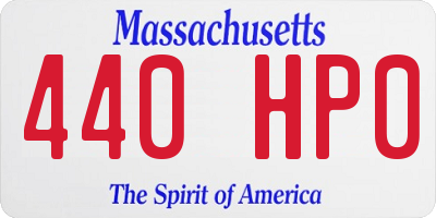 MA license plate 440HP0