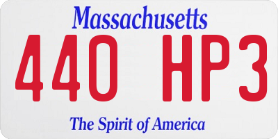 MA license plate 440HP3