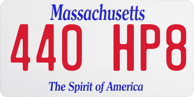 MA license plate 440HP8