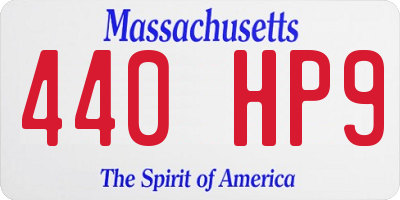 MA license plate 440HP9