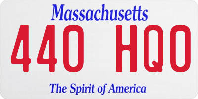 MA license plate 440HQ0