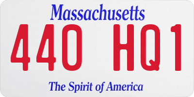 MA license plate 440HQ1