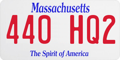 MA license plate 440HQ2