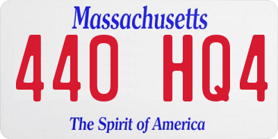 MA license plate 440HQ4