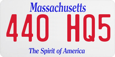 MA license plate 440HQ5