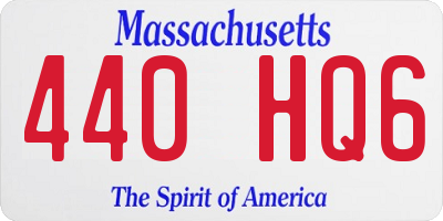 MA license plate 440HQ6