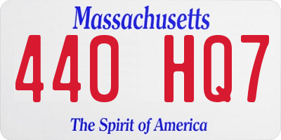 MA license plate 440HQ7
