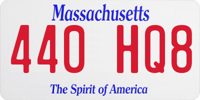 MA license plate 440HQ8