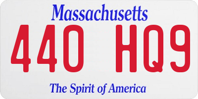 MA license plate 440HQ9