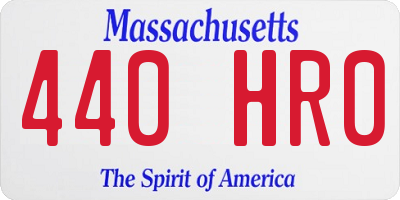 MA license plate 440HR0