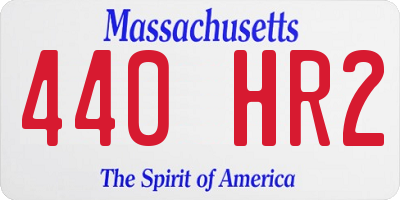 MA license plate 440HR2