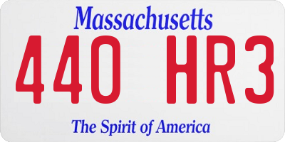 MA license plate 440HR3