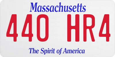 MA license plate 440HR4