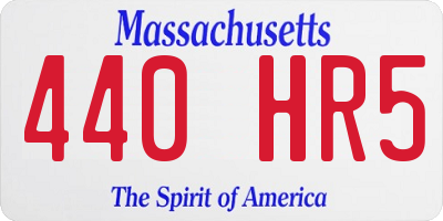 MA license plate 440HR5