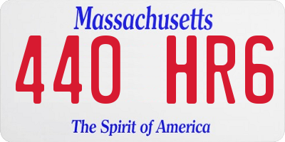 MA license plate 440HR6