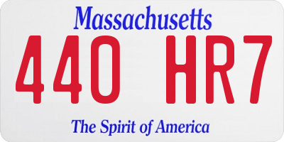 MA license plate 440HR7