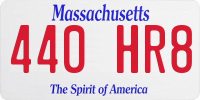 MA license plate 440HR8