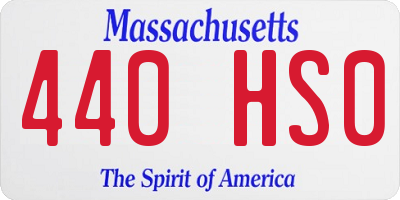 MA license plate 440HS0