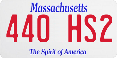 MA license plate 440HS2
