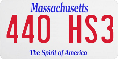 MA license plate 440HS3