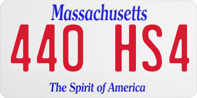 MA license plate 440HS4