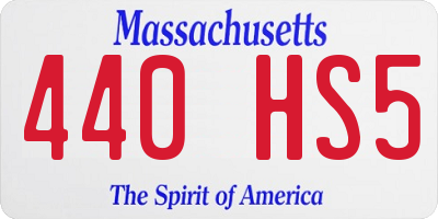 MA license plate 440HS5