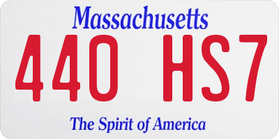 MA license plate 440HS7
