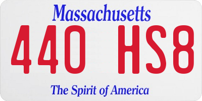 MA license plate 440HS8