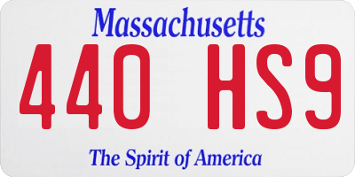 MA license plate 440HS9