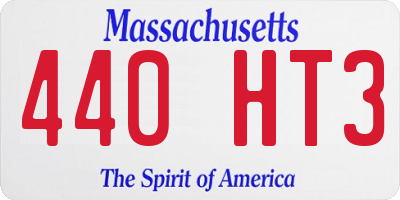 MA license plate 440HT3