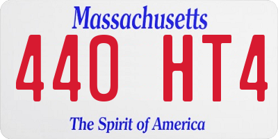 MA license plate 440HT4