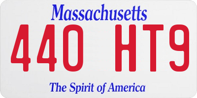 MA license plate 440HT9