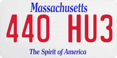 MA license plate 440HU3
