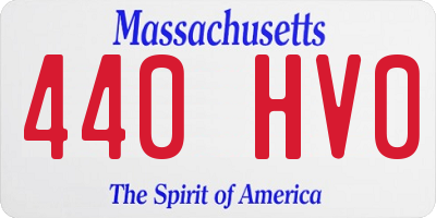 MA license plate 440HV0