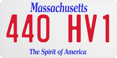 MA license plate 440HV1