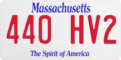 MA license plate 440HV2