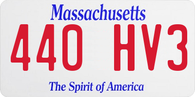MA license plate 440HV3